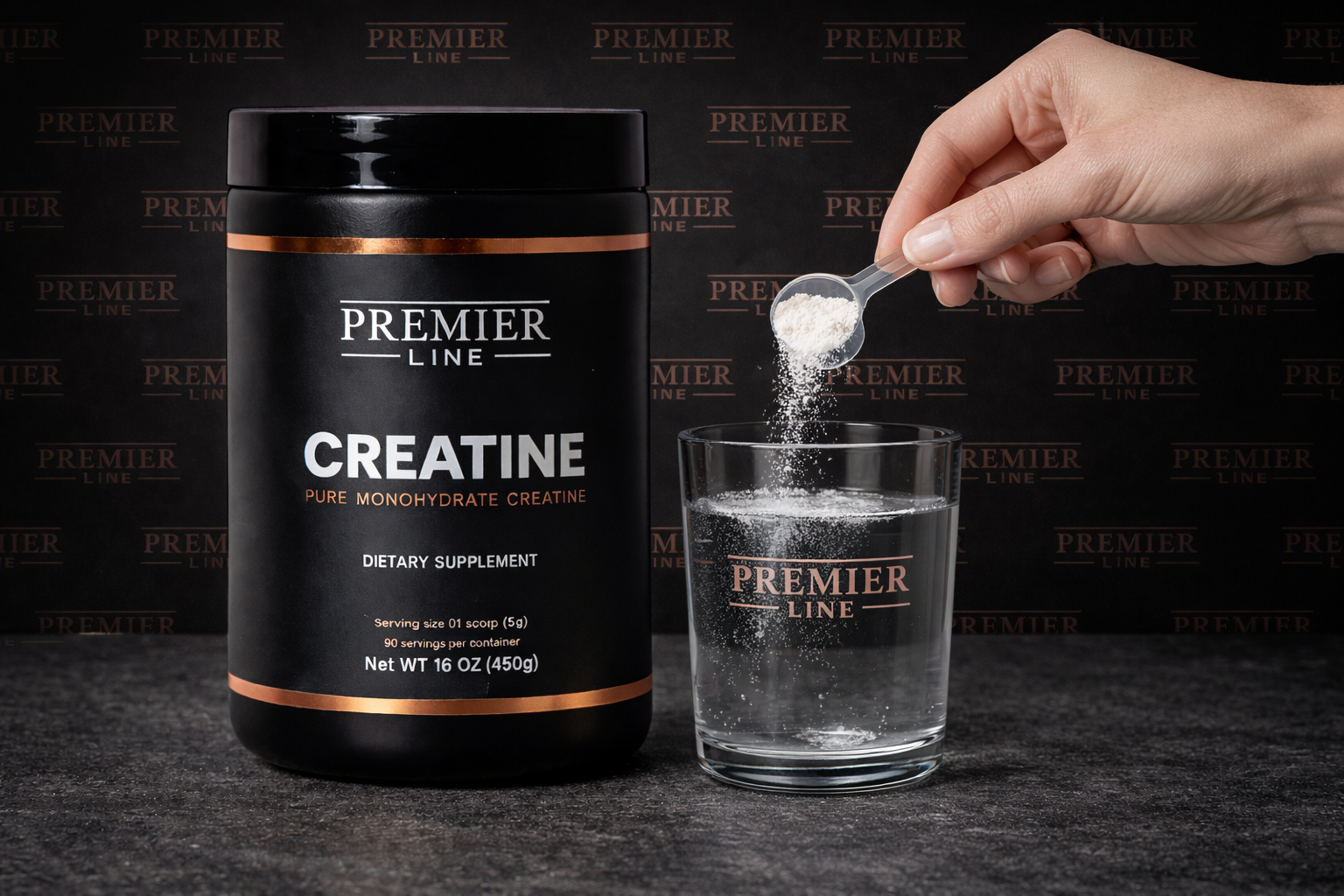 Creatine powder scoop for workout performance and strength training support