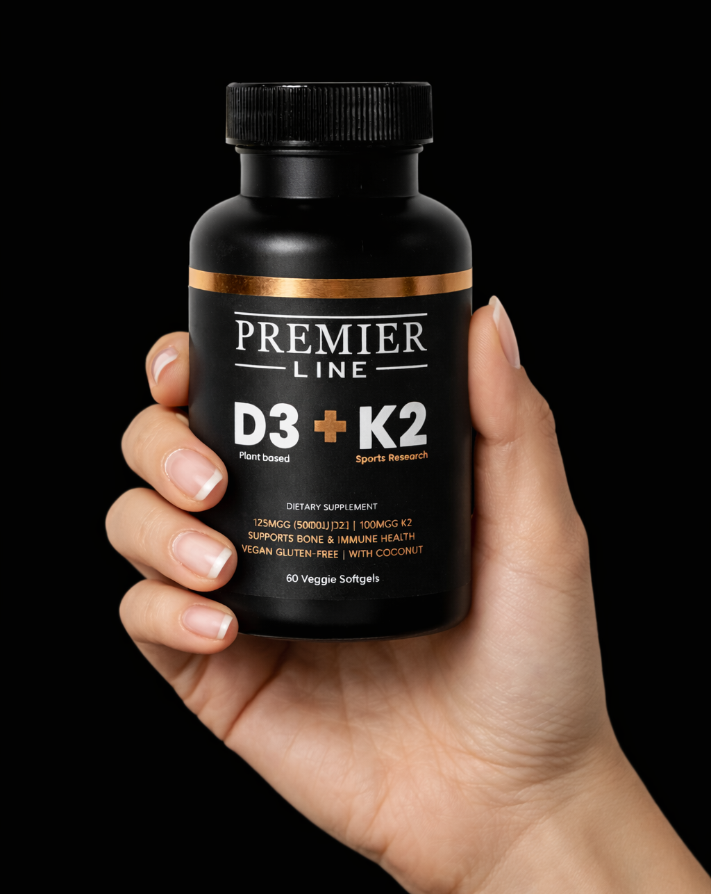 Daily vitamin D3 K2 capsules supplement for immunity and overall health