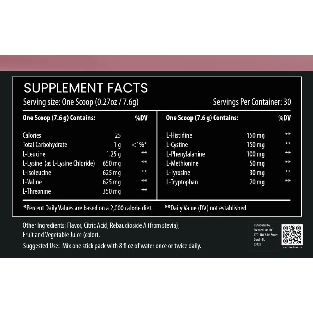 Amino Complex Supplement Facts label