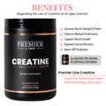 Pure creatine monohydrate powder supporting workout performance
