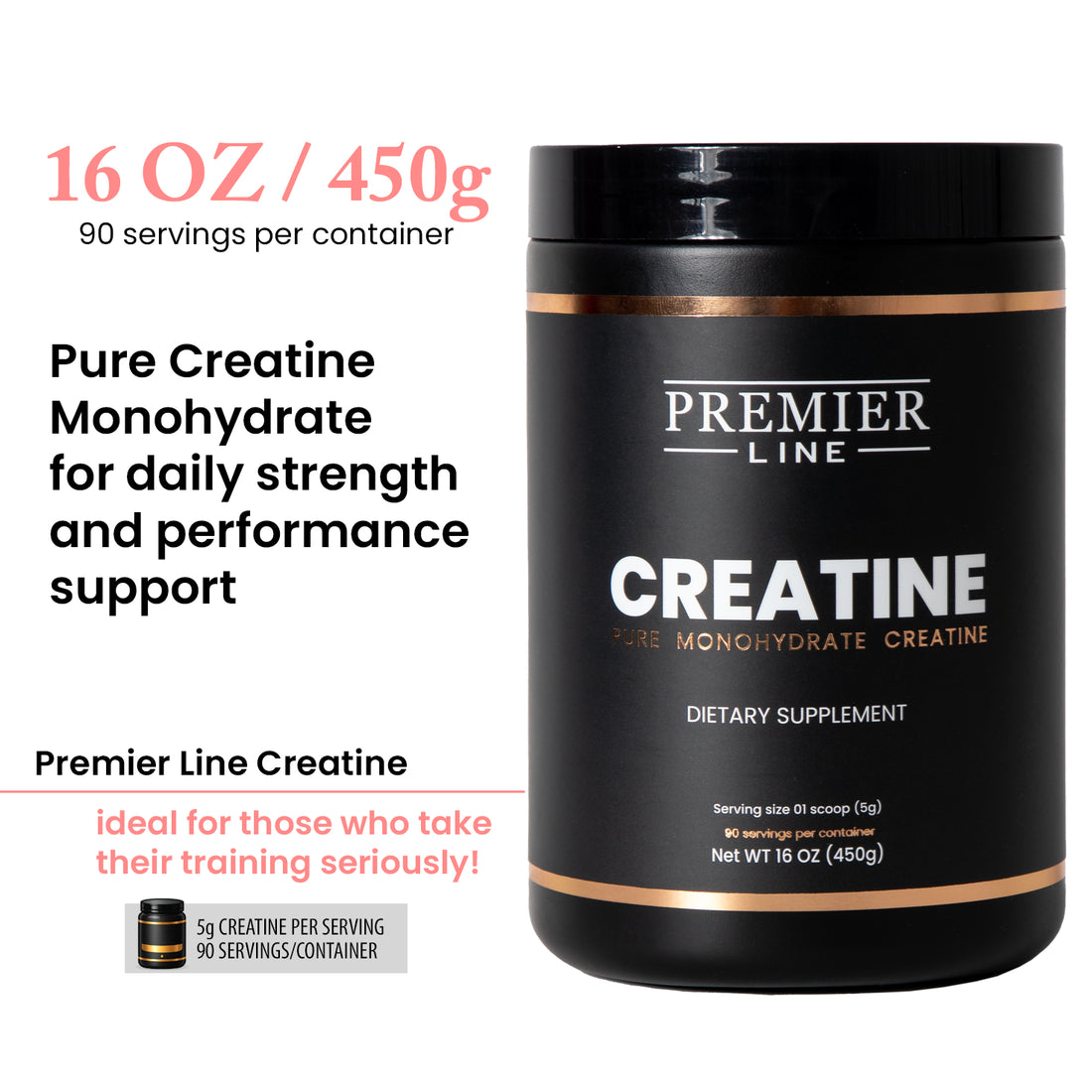 Pure creatine monohydrate powder supporting workout performance