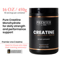 Pure creatine monohydrate powder supporting workout performance