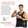 Pure creatine monohydrate powder supporting workout performance