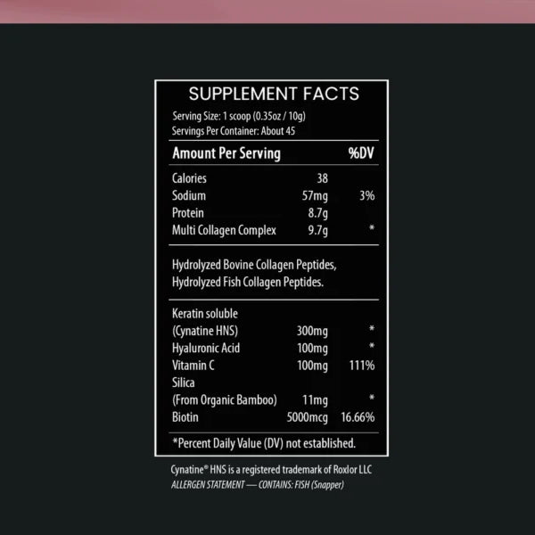 Multi-Type Collagen Supplement Facts label
