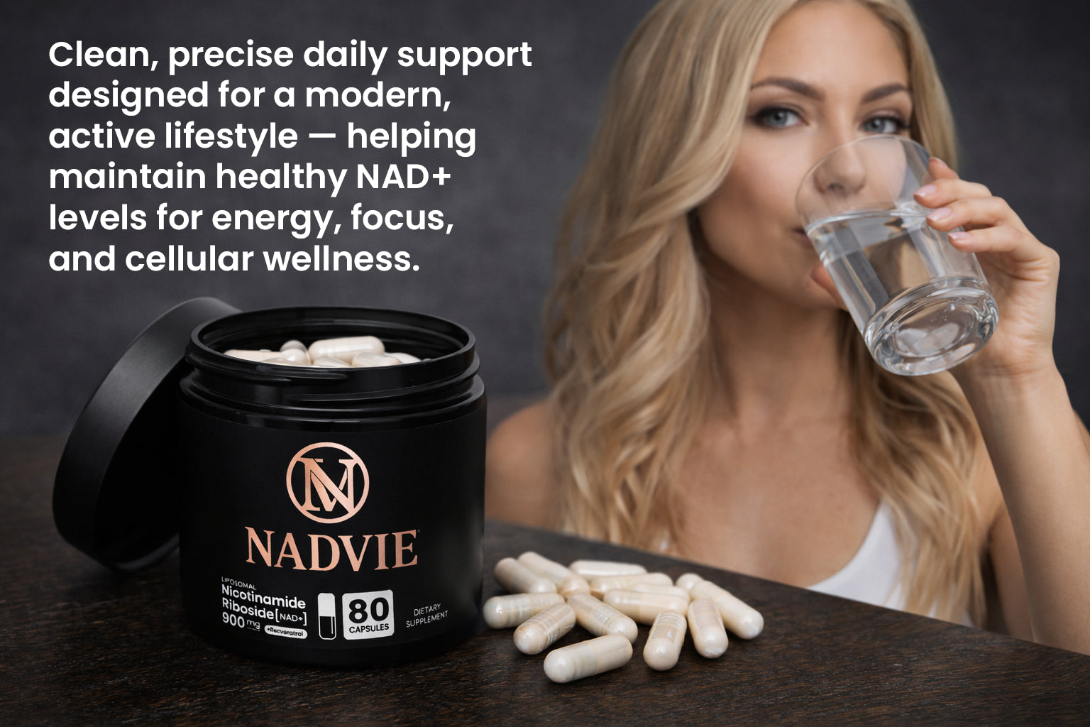 Daily NAD+ support capsules for immune function and healthy aging routine supplement